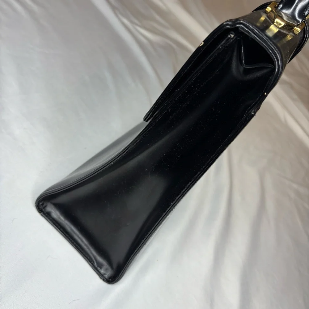 VALENTINO Black Top Handle Leather Bag EUC & STUNNING - Picture 10 of 14